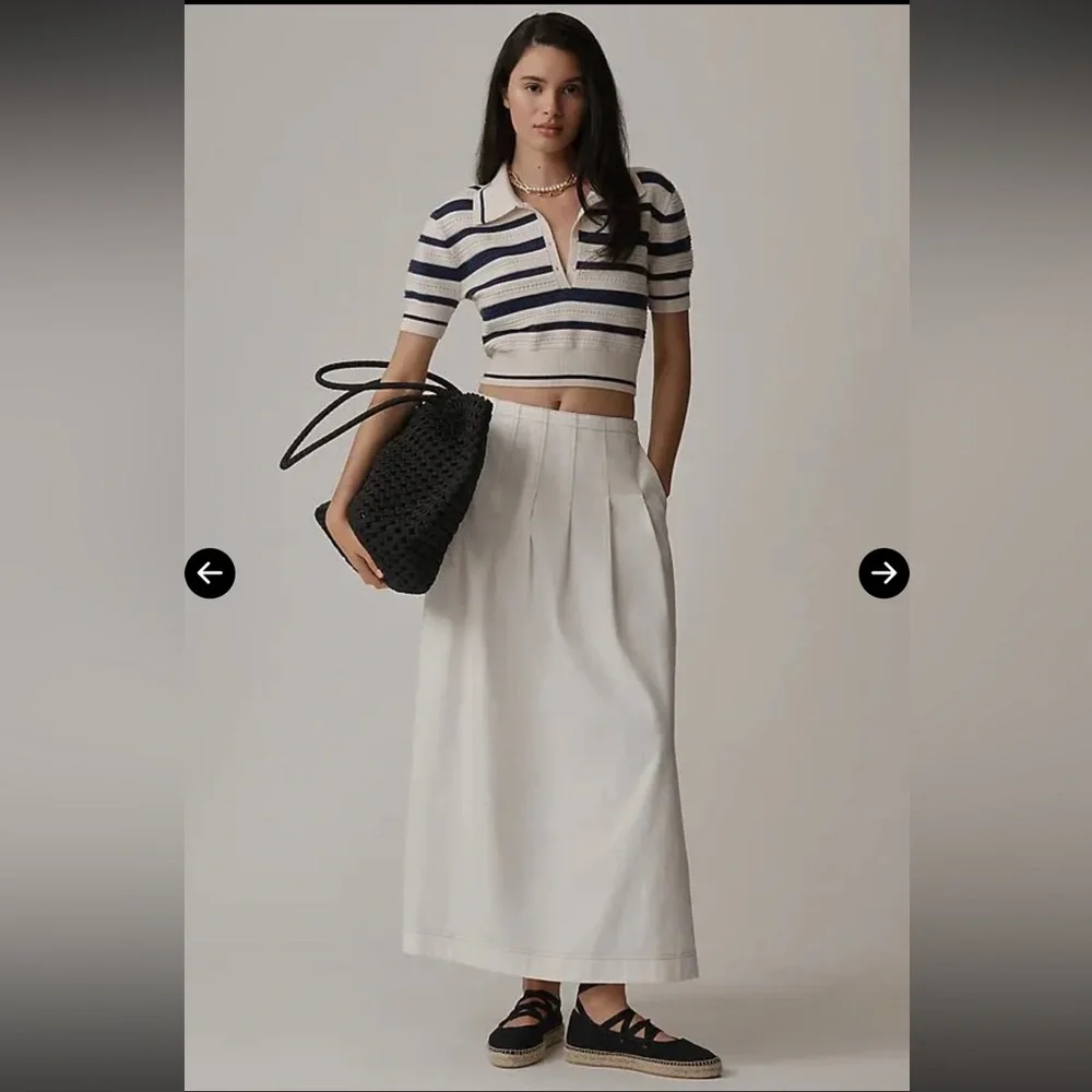 ANTHRO Off White Midi Skirt - Picture 1 of 9